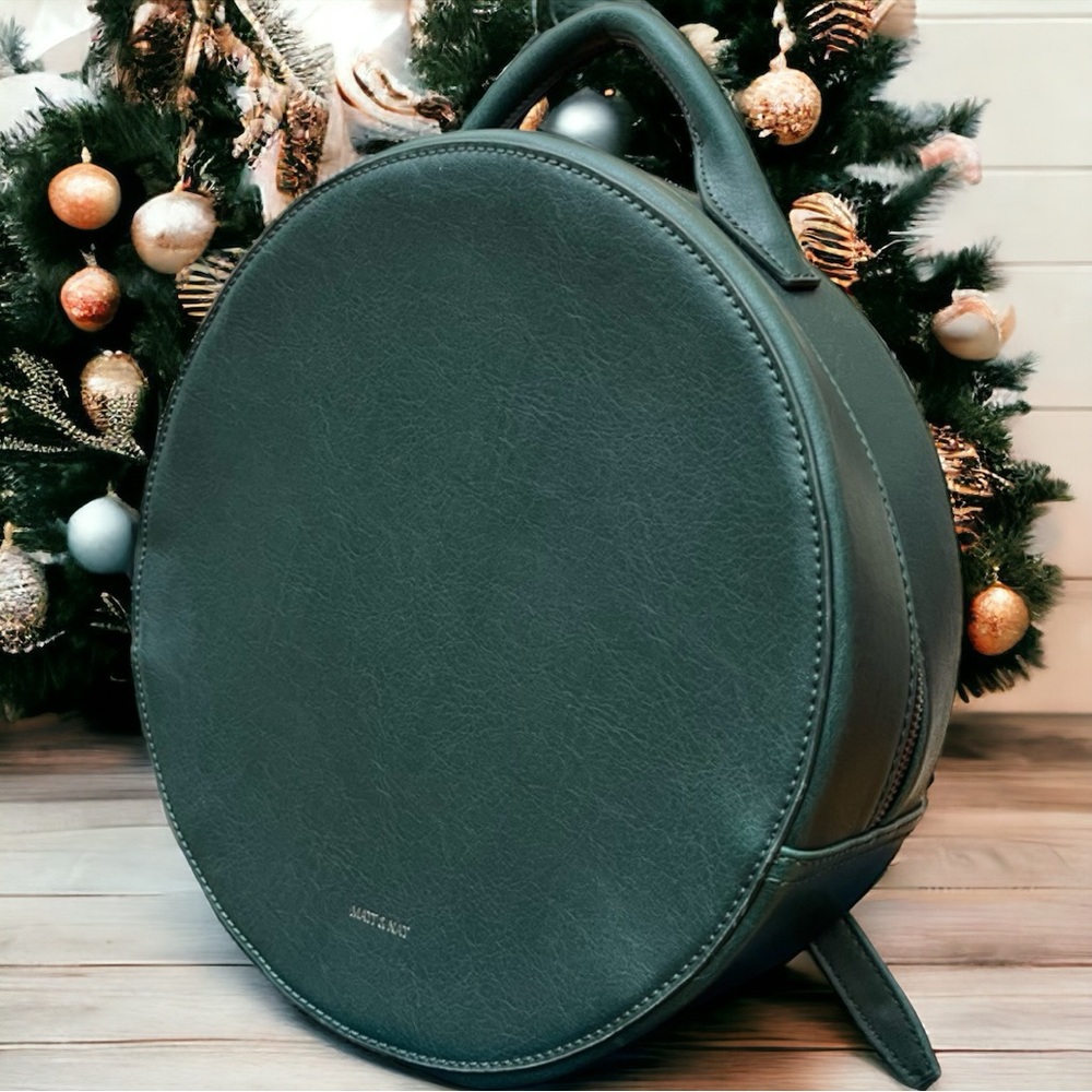 MATT & NAT Green Kiara Round Backpack With Tote Handle